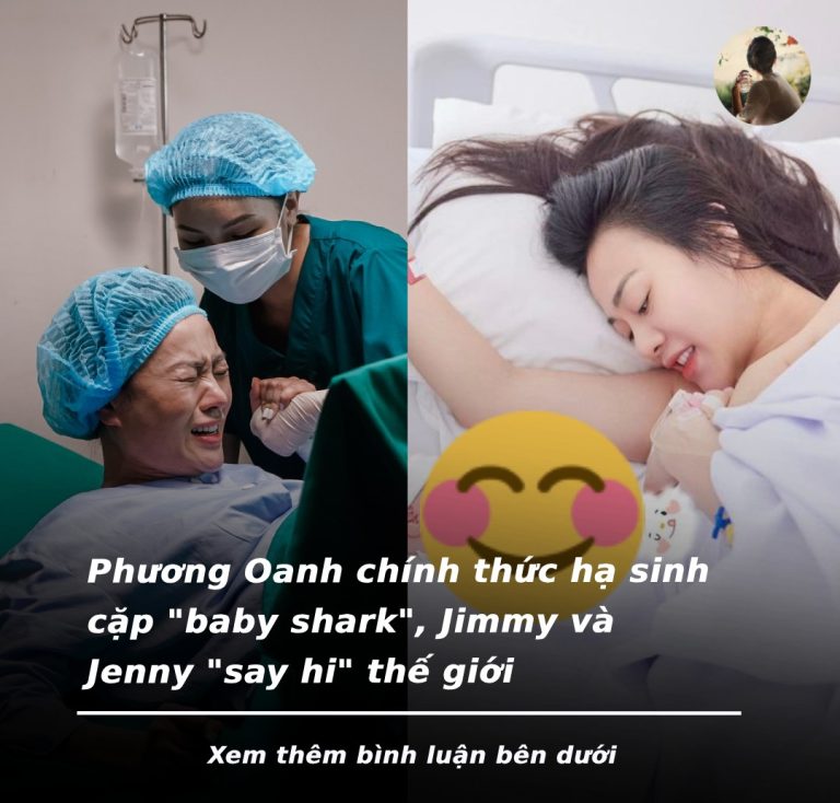 Phương Oanh chính thức hạ sinh cặp “baby shark”, Jimmy và Jenny “say hi” thế giới