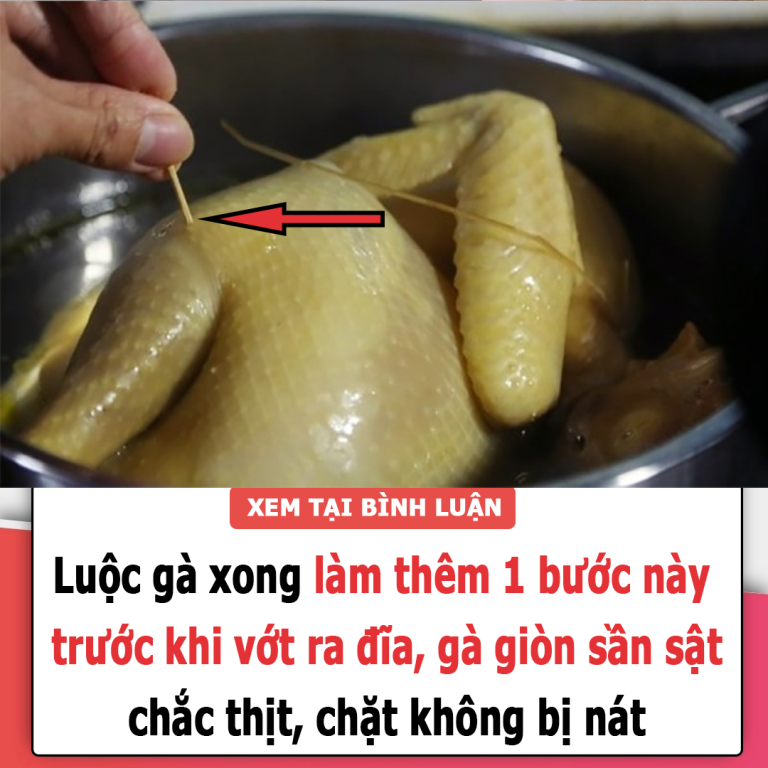 Luộc gà xong làm thêm 1 bước này trước khi vớt ra đĩa, gà giòn sần sật, chắc thịt, chặt không bị nát