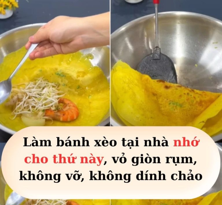 Làm bánh xèo tại nhà nhớ cho thứ này, vỏ giòn rụm, không vỡ, không dính chảo