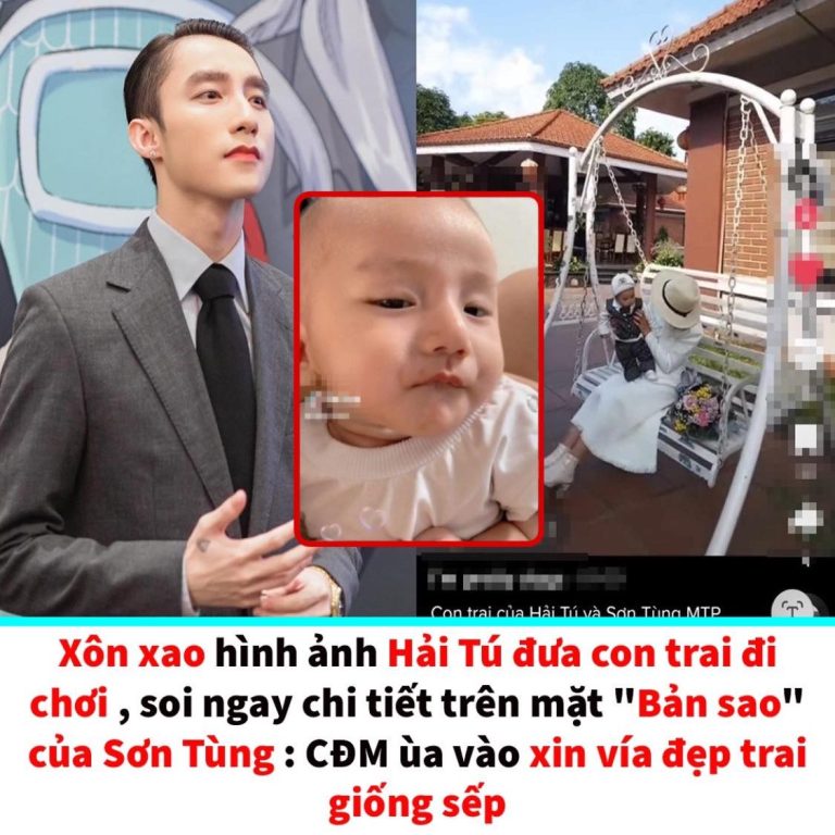 Xôn xao hình ảnh Hải Tú đưa con trai đi chơi, soi ngay chi tiết trên mặt “bản sao” của Sơn Tùng: CĐM ùa vào xin vía đẹp trai giống sếp