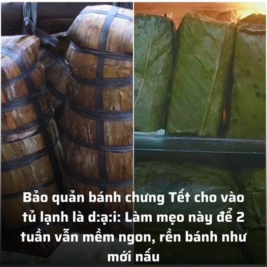 Bảo quản bánh chưng Tết cho vào tủ lạnh là d:ạ:i: Làm mẹo này để 2 tuần vẫn mềm ngon, rền bánh như mới nấu