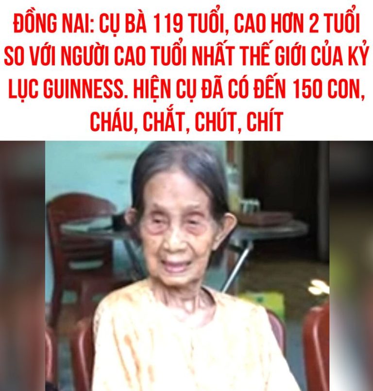 Cụ bà ở Đồng Nai hơn ‘Người cao tuổi nhất thế giới’ 2 tuổi