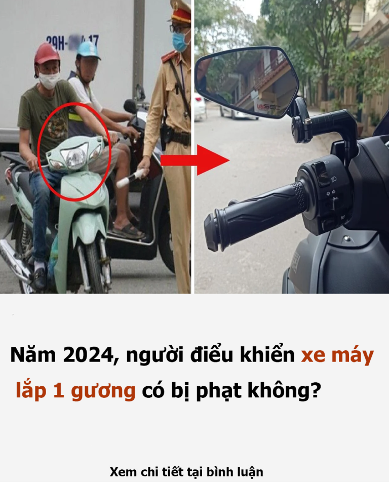 Năm 2024, người điểu khiển xe máy lắp 1 gương có bị phạt không?