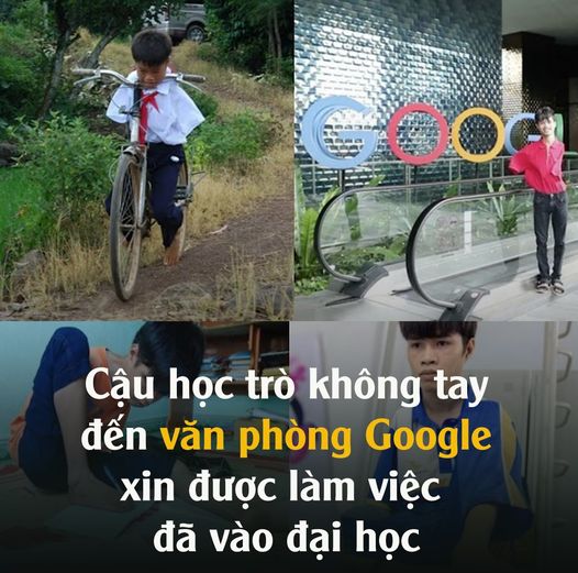 Cậu học trò không tay đến văn phòng Google xin được làm việc đã vào đại học: Phép màu nghị lực phi thường