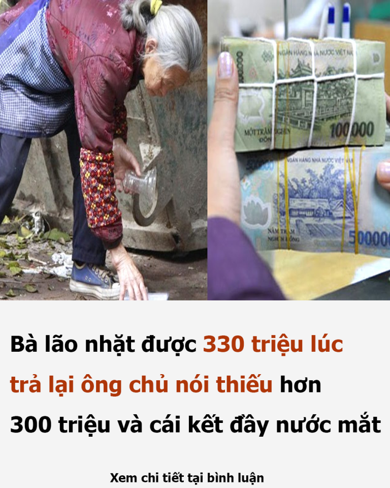 Bà lão nhặt được 330 triệu lúc trả lại ông chủ nói thiếu hơn 300 triệu và cái kết đầy nước mắt