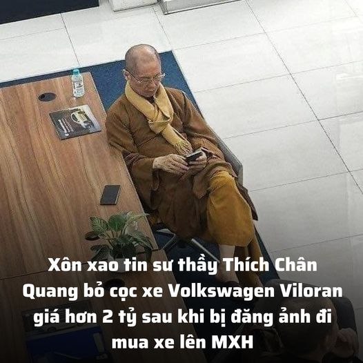 Xôn xao tin sư thầy Thích Chân Quang bỏ cọc xe Volkswagen Viloran giá hơn 2 tỷ sau khi bị đăng ảnh đi mua xe lên MXH