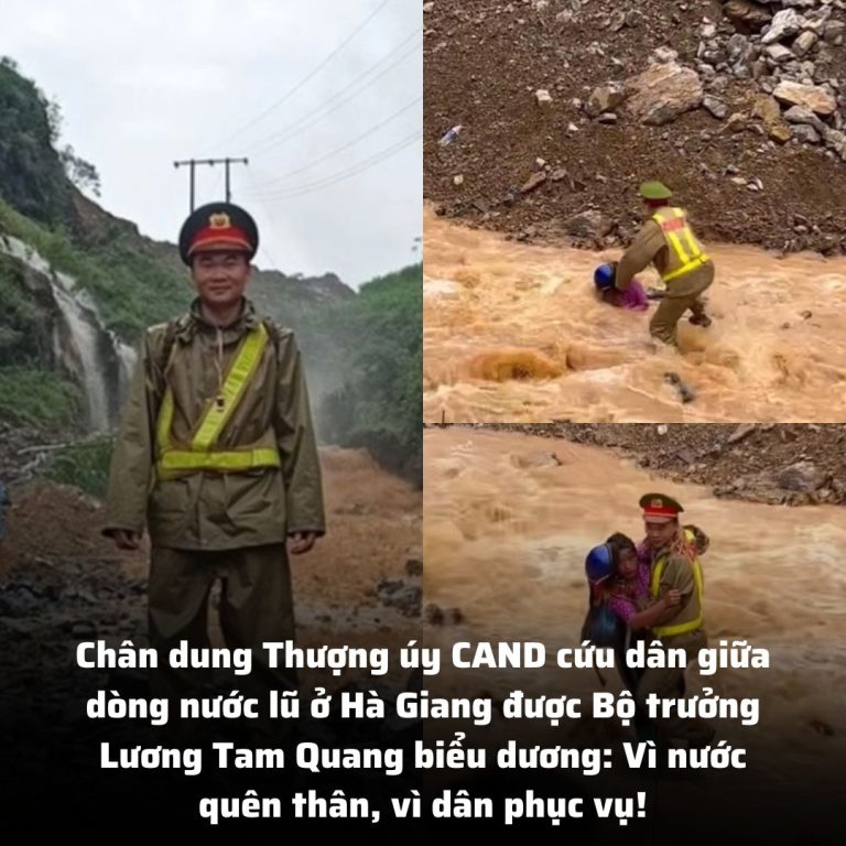 Chân dung Thượng úy CAND cứu dân giữa dòng nước lũ ở Hà Giang được Bộ trưởng Lương Tam Quang biểu dương: Vì nước quên thân, vì dân phục vụ!