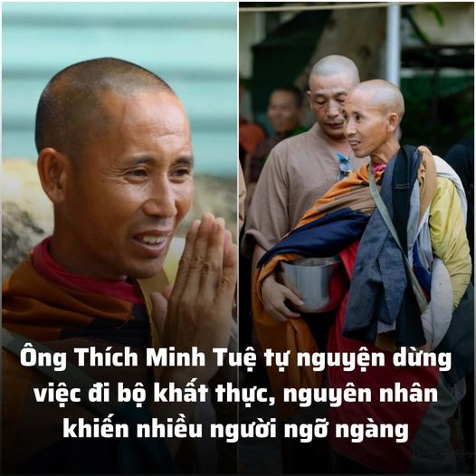 Ông Thích Minh Tuệ tự nguyện dừng việc đi bộ khất thực