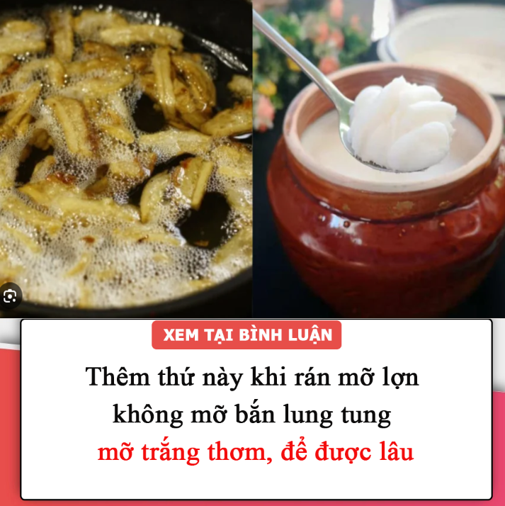 Thêm thứ này khi rán mỡ lợn, không mỡ bắn lung tung, thành phẩm trắng thơm, để được lâu