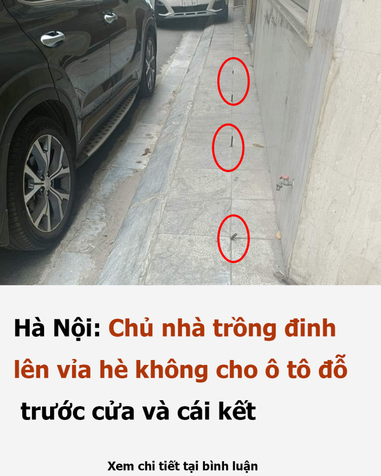 Hà Nội: Chủ nhà trồng đinh lên vỉa hè không cho ô tô đỗ trước cửa và cái kết