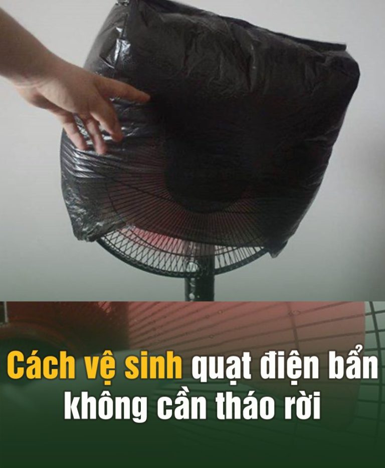 Quạt điện bẩn không cần tháo rời, cho vào túi ni lông 2 phút là sạch, bụi tự rơi xuống