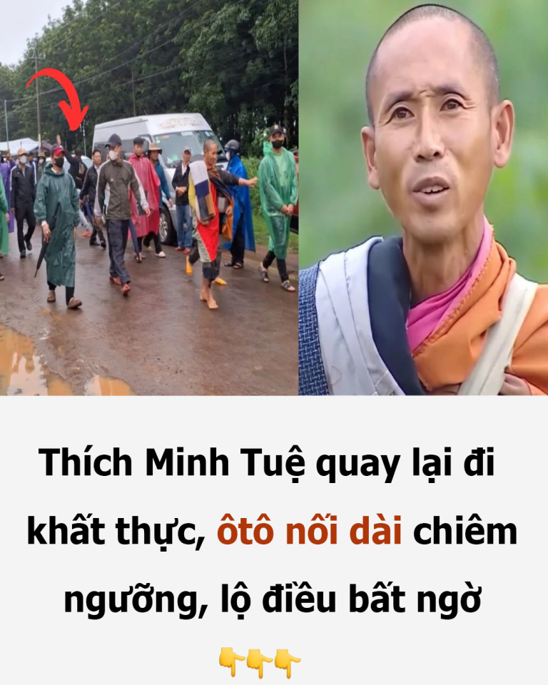 Thích Minh Tuệ quay lại đi khất thực, ôtô nối dài chiêm ngưỡng, lộ điều bất ngờ