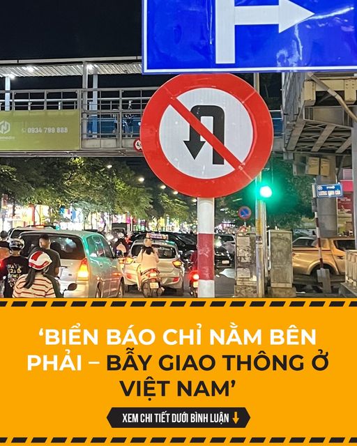 ‘Biển báo chỉ nằm bên phải – bẫy giao thông ở Việt Nam’