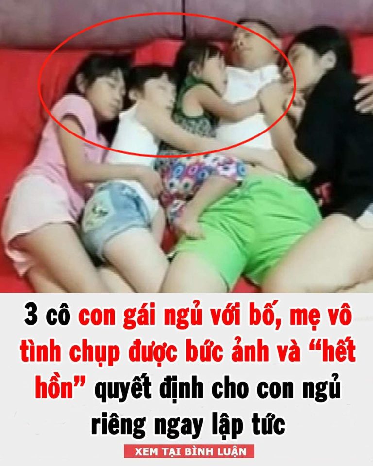 3 cô con gái ngủ với bố, mẹ vô tình chụp được bức ảnh và “hết hồn” quyết định cho con ngủ riêng ngay lập tức