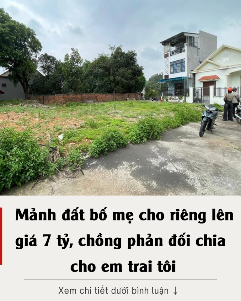 Mảnh đất bố mẹ cho riêng lên giá 7 tỷ, chồng phản đối chia cho em trai tôi