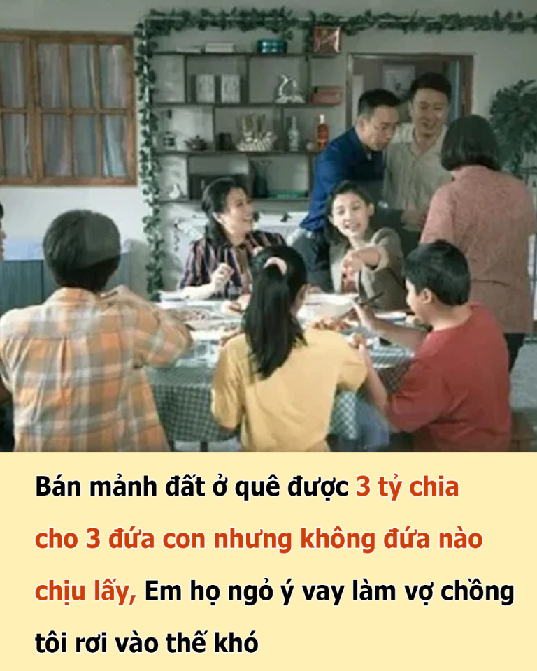 Bán mảnh đất ở quê được 3 tỷ chia cho 3 đứa con nhưng không đứa nào chịu lấy, Em họ ngỏ ý vay làm vợ chồng tôi rơi vào thế khó