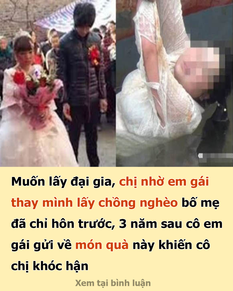 Muốn lấy đại gia, chị nhờ em gái thay mình lấy chồng nghèo bố mẹ đã chỉ hôn trước, 3 năm sau cô em gái gửi về món quà này khiến cô chị khóc hận