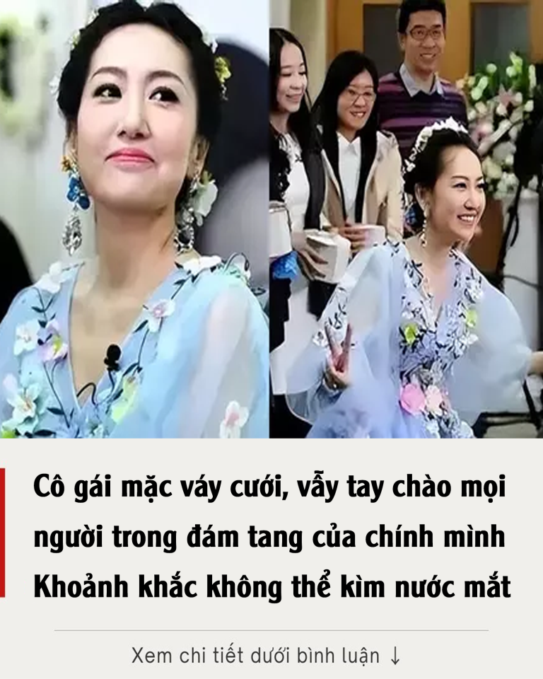 Cô gái mặc váy cưới, vẫy tay chào mọi người trong đám tang của chính mình: Khoảnh khắc không thể kìm nước mắt