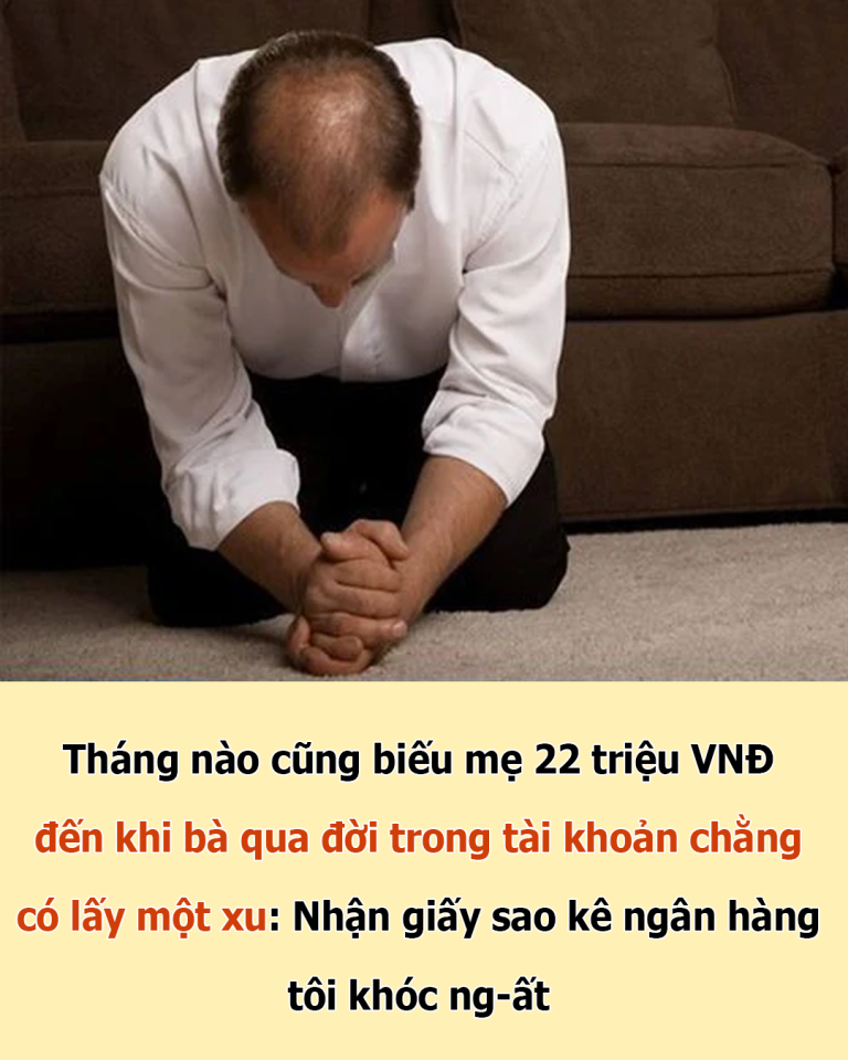 Tháng nào cũng biếu mẹ 22 triệu VNĐ, đến khi bà qua đời trong tài khoản chằng có lấy một xu: Nhận giấy sao kê ngân hàng tôi khóc ngất