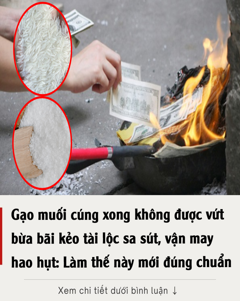 Gạo muối cúng xong không được vứt bừa bãi kẻo tài lộc sa sút, vận may hao hụt: Làm thế này mới đúng chuẩn