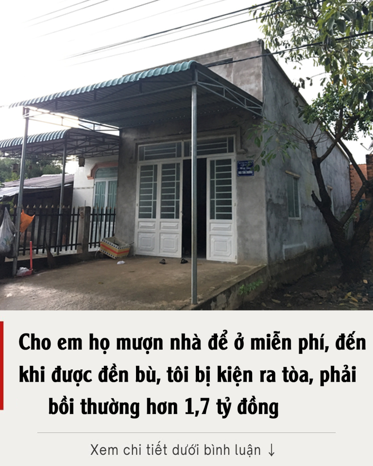 Cho em họ mượn nhà để ở miễn phí, đến khi được đền bù, tôi bị kiện ra tòa, phải bồi thường hơn 1,7 tỷ đồng