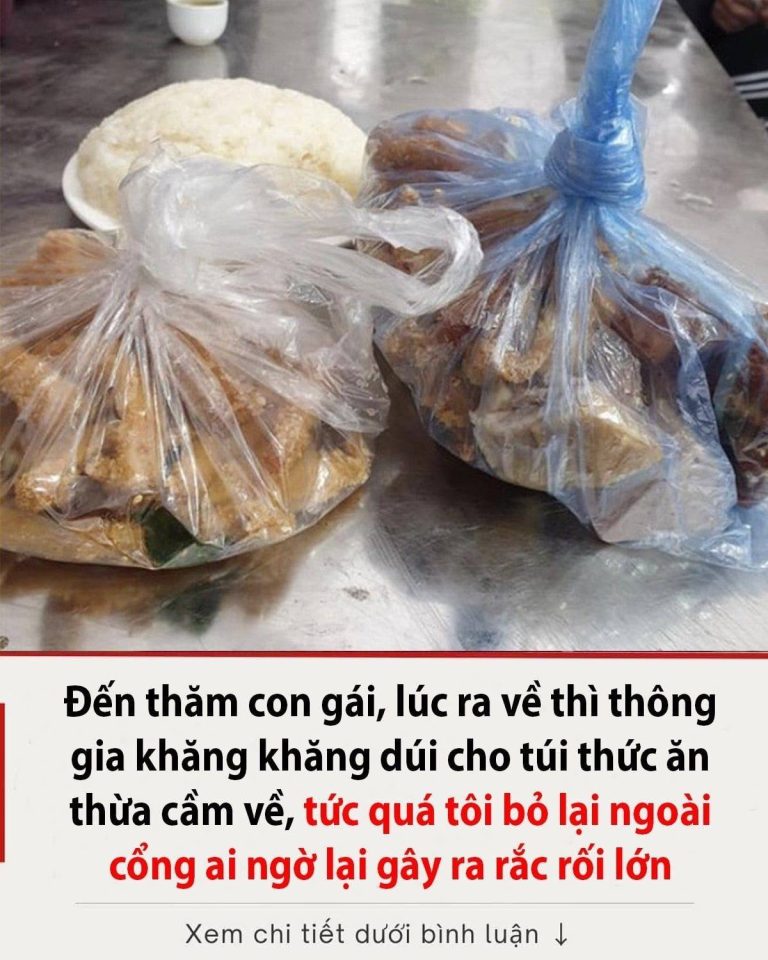 Đến thăm con gái, lúc ra về thì thông gia khăng khăng dúi cho túi thức ăn thừa cầm về, tức quá tôi bỏ lại ngoài cổng ai ngờ lại gây ra rắc rối lớn