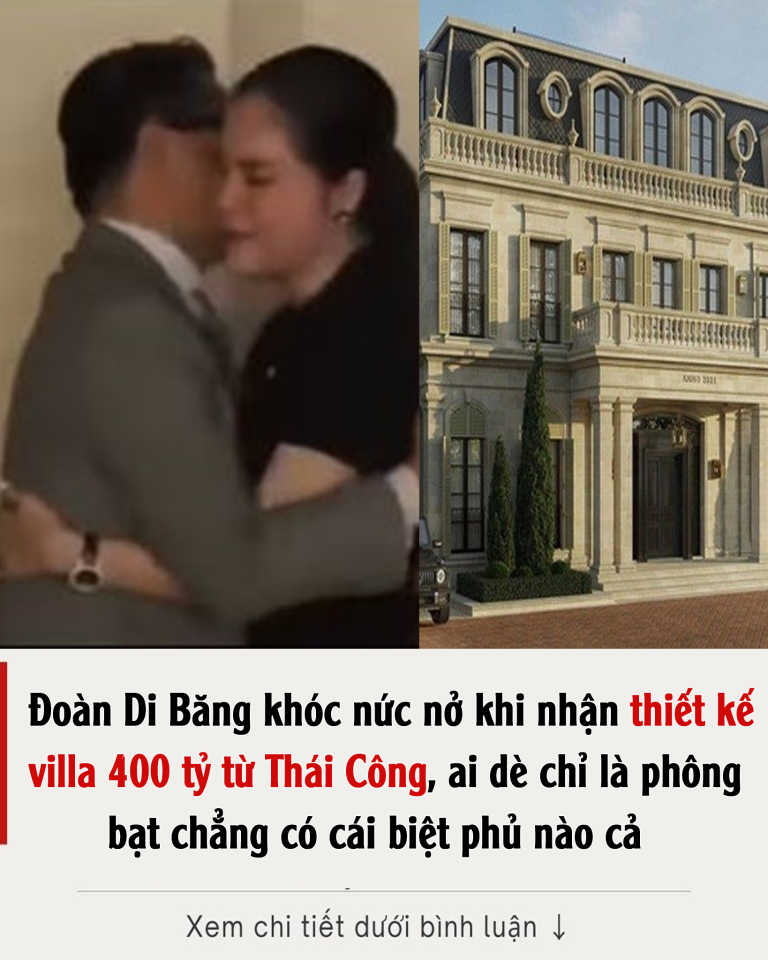 Đoàn Di Băng khóc nức nở khi nhận thiết kế villa 400 tỷ từ Thái Công, ai dè chỉ là phông bạt chẳng có cái biệt phủ nào cả