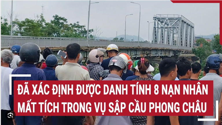 Đã xác định được danh tính 8 nạn nhân vụ sập cầu Phong Châu