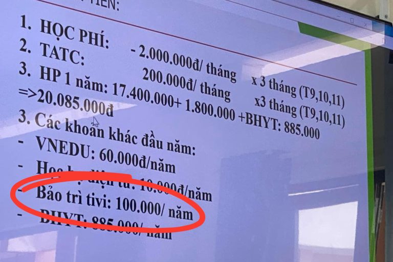 Nhà trường mua tivi được hãng bảo hành nhưng học sinh vẫn phải nộp tiền ‘bảo trì ti vi’ 100.000 đồng/em, phụ huynh bức xúc, hiệu trưởng chỉ giải thích đúng 1 câu