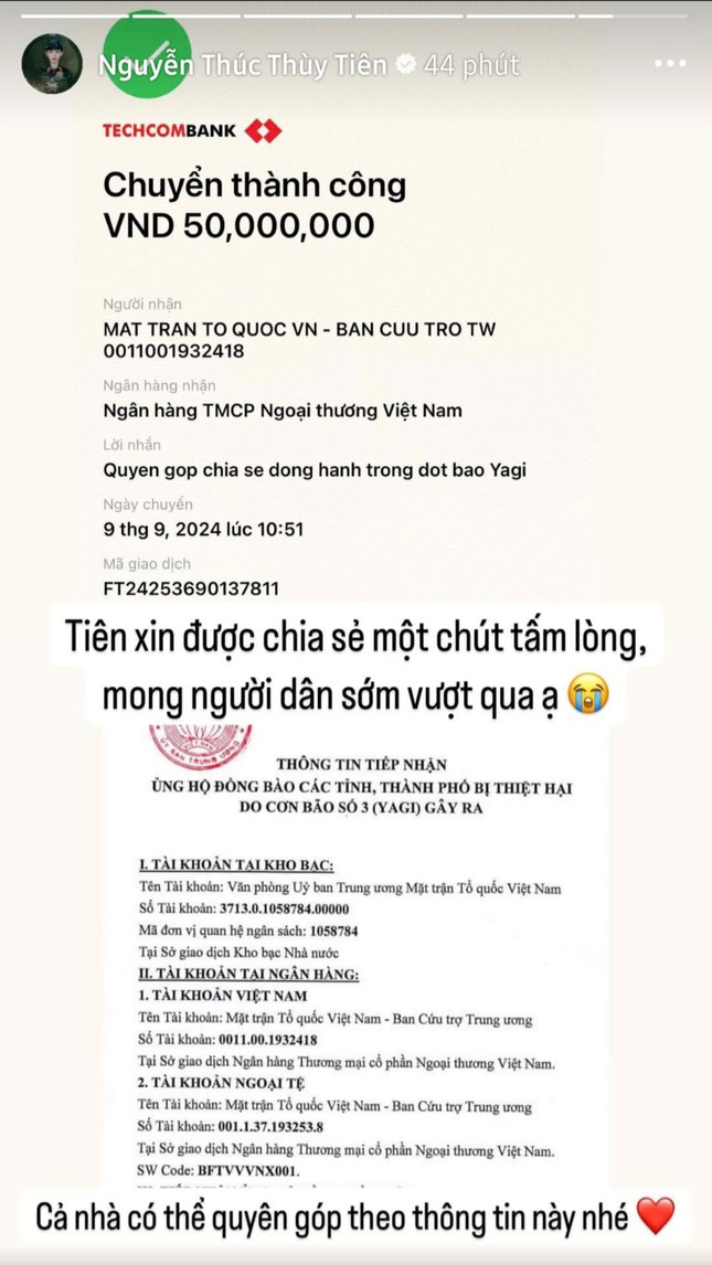 Dàn sao Việt chung tay hỗ trợ hơn 2,5 tỷ đồng gửi tới người dân vùng bão lũ