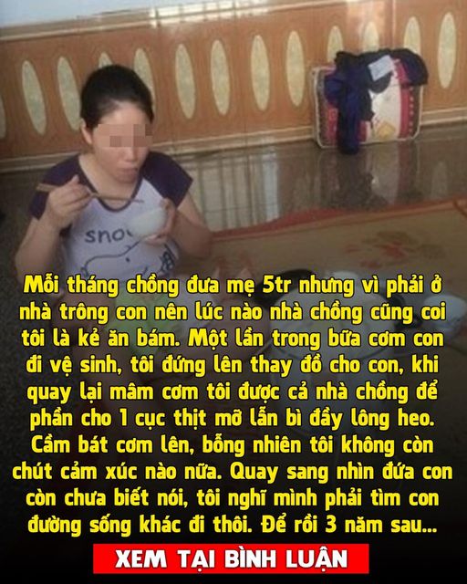 Đứng lên thay đồ cho con, khi quay lại mâm cơm tôi được cả nhà chồng để phần cho 1 cục thịt mỡ lẫn bì đã bị xắn mất phần nạc