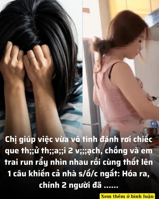 Chị giúp việc vô tình đánh rơi chiếc que thử th/a/i 2 v;;;;ạch, chồng và em trai lập tức có phản ứng khiến tôi như ch/ế/t lặng