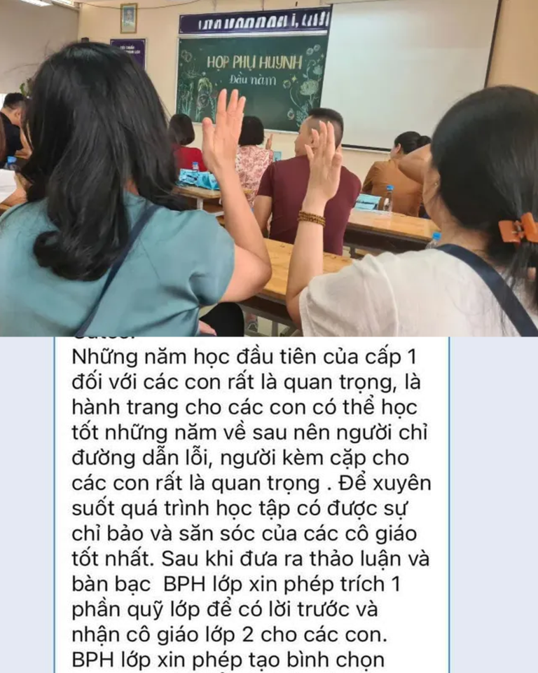 Con vừa nhập học lớp 1 được hơn tháng, bố mẹ ‘s/ang ch/ấn t/âm l/ý’ vì hội phụ huynh muốn trích quỹ lớp ‘nhận trước cô lớp 2’