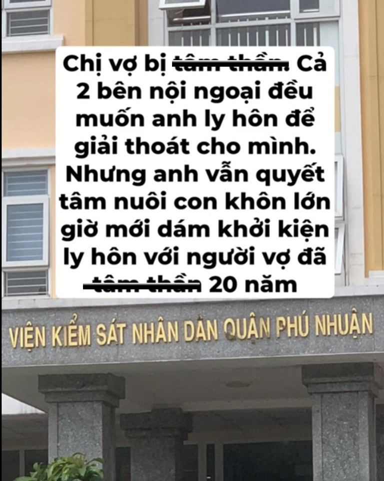 Chị vợ bị t-â-m th-ầ-n, cả hai bên đều muốn anh ly hôn để giải thoát cho mình. Nhưng anh vẫn quyết tâm nuôi con khôn lớn. Giờ mới dám ly hôn với người vợ đã t-â-m th-ầ-n 20 năm, lúc này vợ anh mới đưa cho anh một chiếc hộp gỗ …