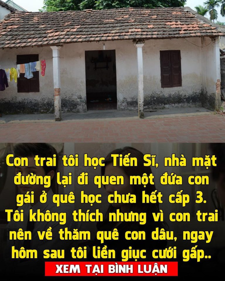 Con trai tôi học Tiến Sĩ, nhà mặt đường lại đi quen một đứa con gái ở quê học chưa hết cấp 3. Tôi không thích nhưng vì con trai nên về thăm quê con dâu, ngay hôm sau tôi liền giục cưới gấp..