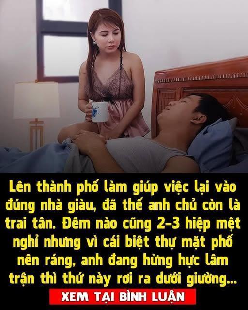 Đang ngủ thì giật mình khi nghe tiếng rên la í ới bên phòng người giúp việc, nhìn qua khe cửa thì tá hỏa với cảnh tượng trước mắt