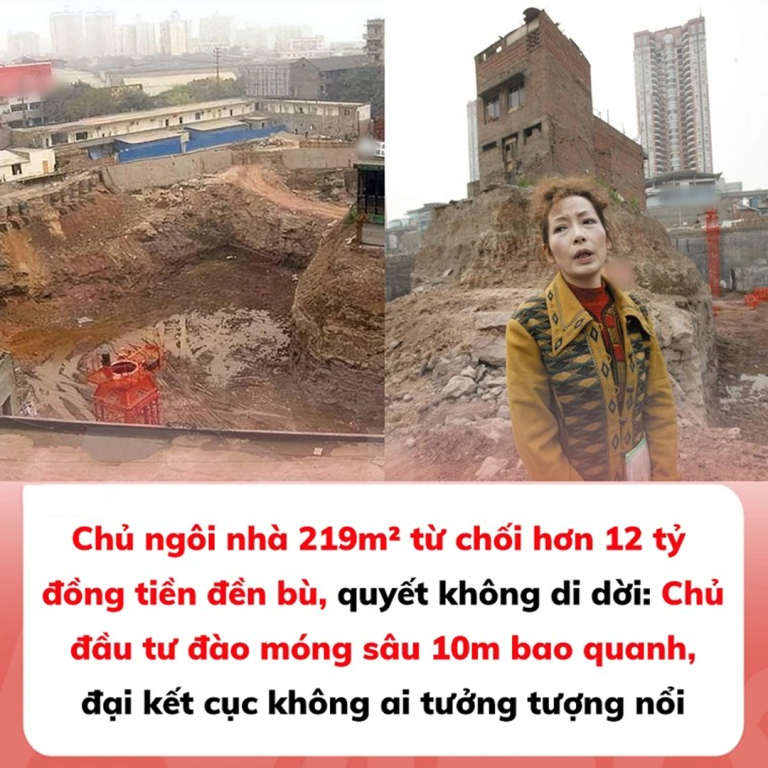 Chủ ngôi nhà 219m2 từ chối hơn 12,3 tỷ đồng tiền đền bù, không chịu di dời: Bị chủ đầu tư đào móng sâu 10m bao quanh, phải “trèo lên trèo xuống” để ra ngoài