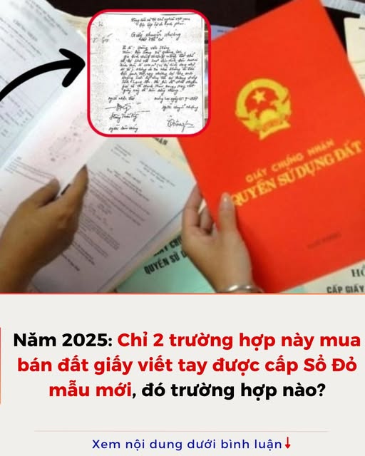 Năm 2025: Chỉ 2 trường hợp này mua bán đất giấy viết tay được cấp Sổ Đỏ mẫu mới, đó trường hợp nào?