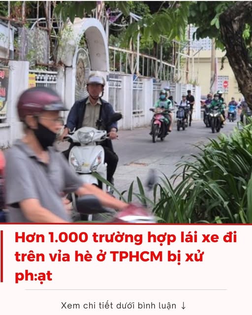 Hơn 1.000 trường hợp lái xe đi trên vỉa hè ở TPHCM bị xử ph:ạt