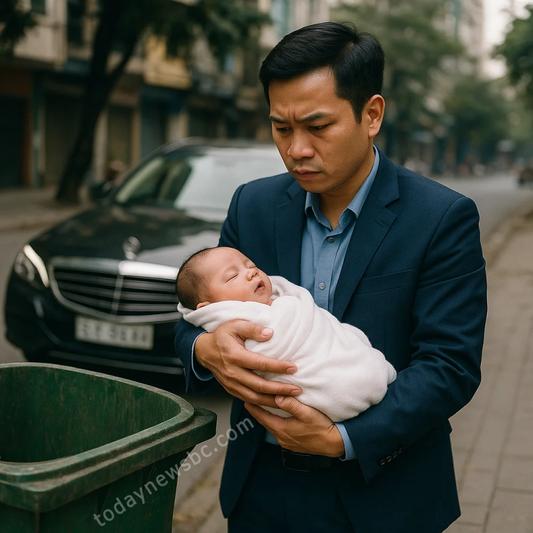 Tỷ phú nhặt đứa tr;ẻ trong đống r;ác, bên cạnh là bức ảnh của vợ ông – sự thật khiến ông s/ững s/ờ