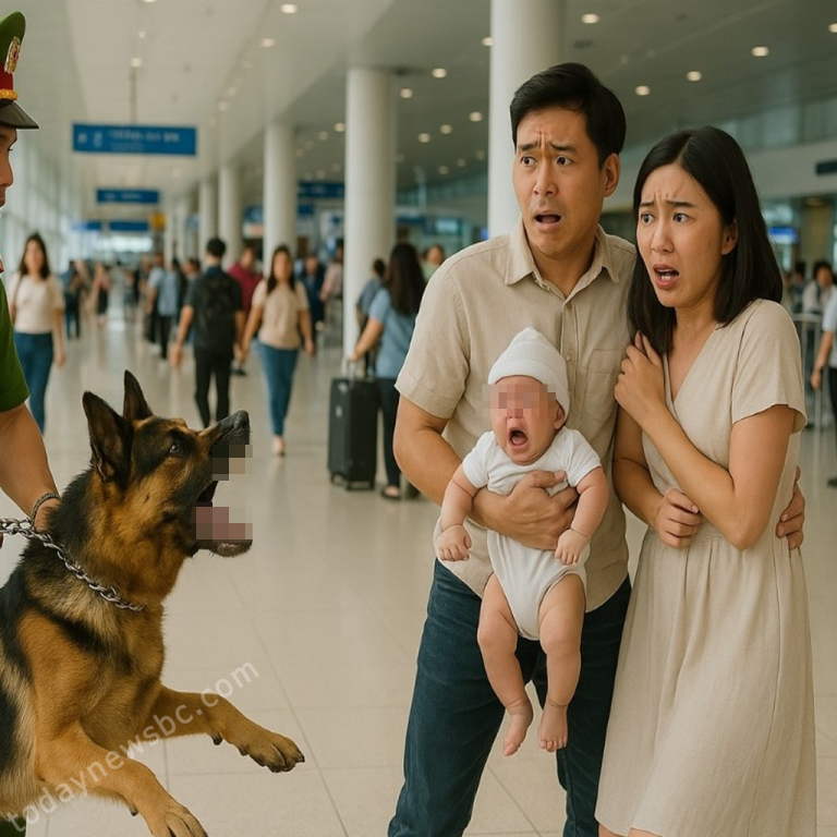 Báo động toàn sân bay vì chó nghiệp vụ s;ủa dữ dội vào đứa b/é s/ơ s/inh – cảnh sát lập tức bao vây …