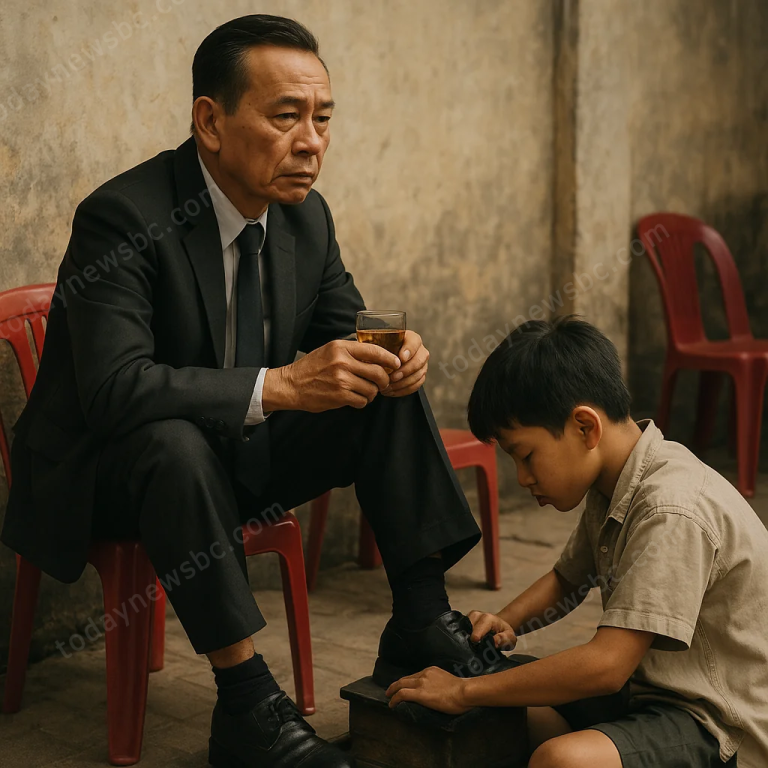 Cậu bé vào quán cà phê đánh giày cho vị chủ tịch trẻ. Thế nhưng khi nhìn thấy tay của chủ tịch, cậu bé vội nói một câu khiến anh l:ặng người…