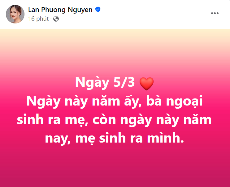 Diễn viên Lan Phương thông báo đã sinh con ở tuổi 41, tiết lộ điều trùng hợp khiến niềm vui nhân đôi - Ảnh 1.